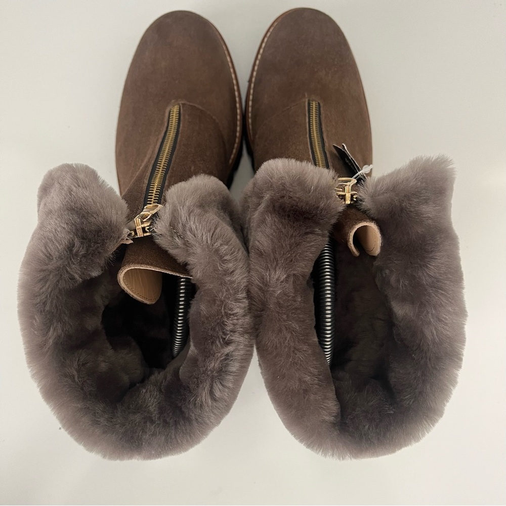 RON WHITE Paige Genuine Shearling Lined Weatherproof Bootie in Brown NEW - Picture 8 of 16